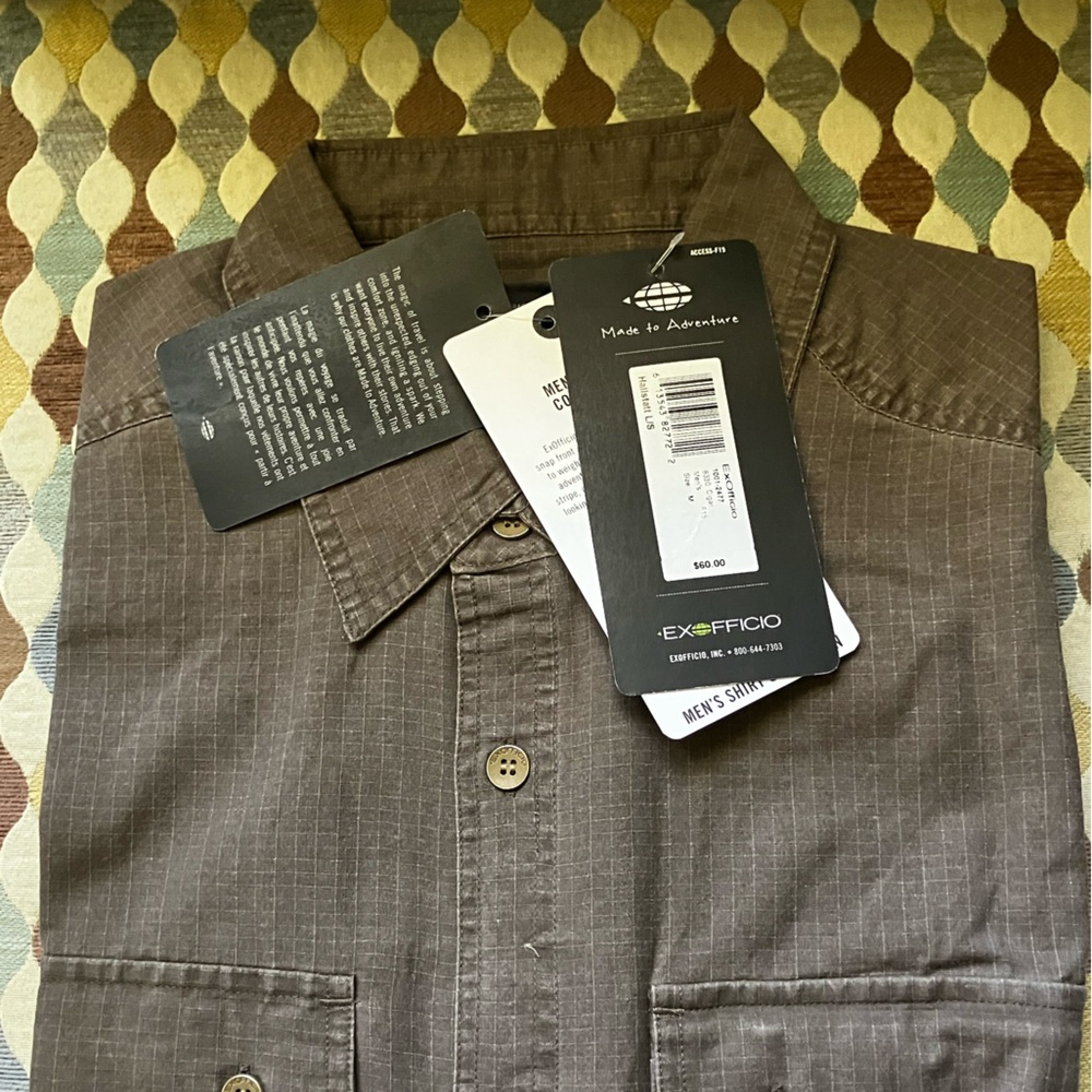 Exofficio Brown Men’s LS shirt NEW